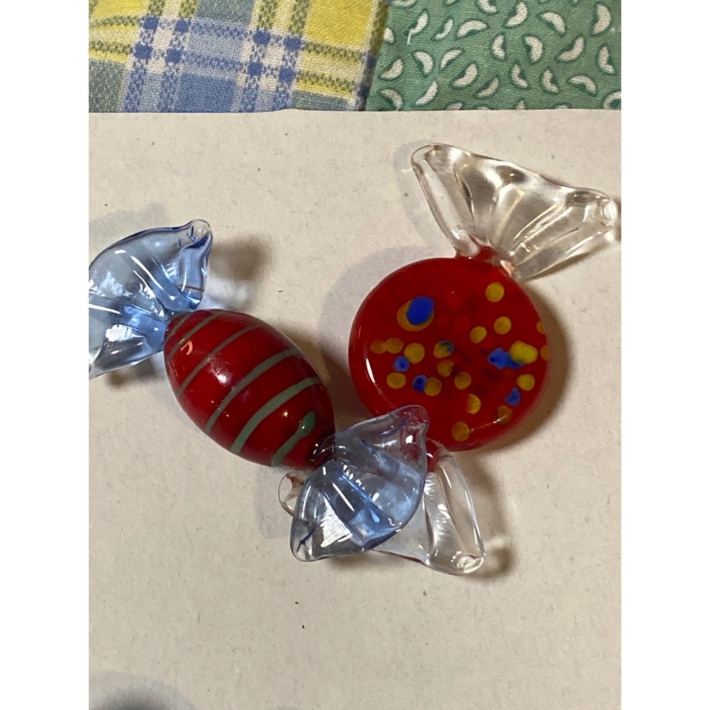 Vintage Murano Style Art Glass Candy Lot 20 Pieces Assorted Colors Swirl Stripes - Picture 6 of 7